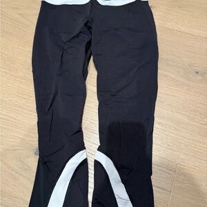 Black and White Cropped Athletic Leggings